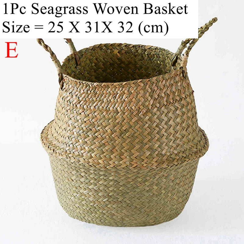 Foldable Wicker Storage Basket, Woven Organizer for Laundry, Home Storage, Flower Pots and Garden Use, Multiple Color Styles - product view 5