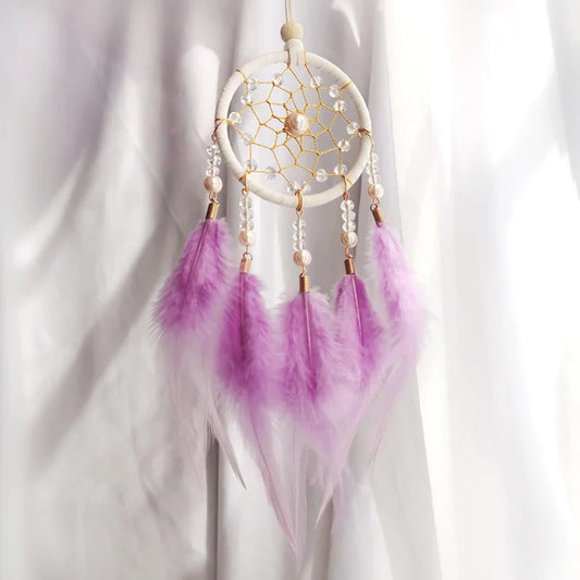 Feather Dream Catcher Wind Chime, Wicker Pastoral Hanging Décor for Home, Balcony, Window, Car or Holiday Gift - product view 1