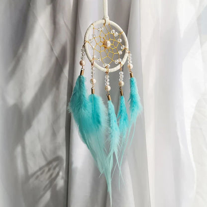 Feather Dream Catcher Wind Chime, Wicker Pastoral Hanging Décor for Home, Balcony, Window, Car or Holiday Gift - product view 5