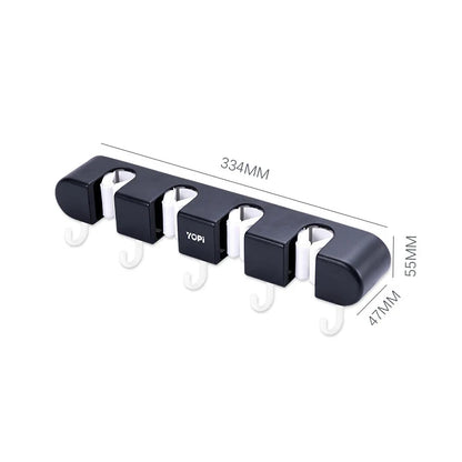 Broom Wall Holder, ABS Mop Organizer, No-Punch Wall-Mounted Storage Rack for Bathroom, Kitchen, Garden and Garage - product view 4