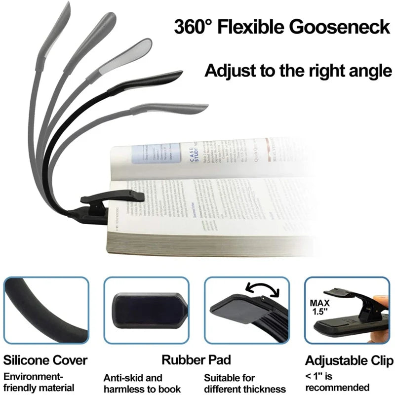 USB Rechargeable Clip Book Light, product view 6