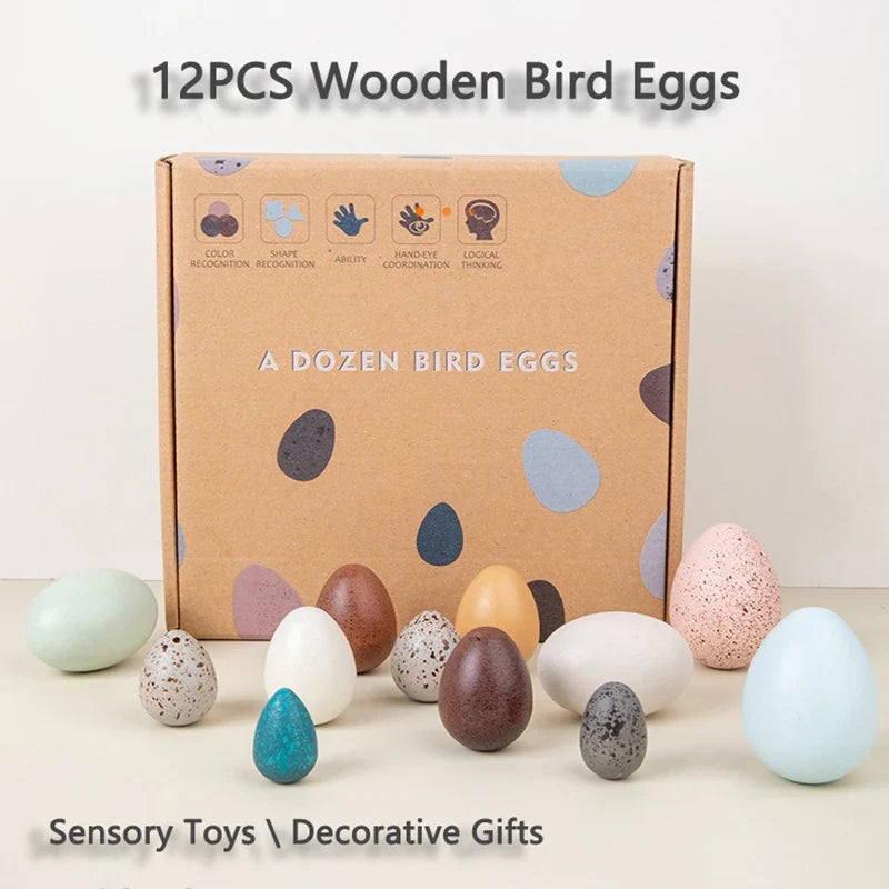 12 Piece Wooden Nest Egg Set, product view 3