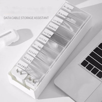 Desktop Cable Storage Box, Glossy Rectangular PP Organizer for Earphone and Electric Wires, Mid, Plus and 5-Box Options - product view 4