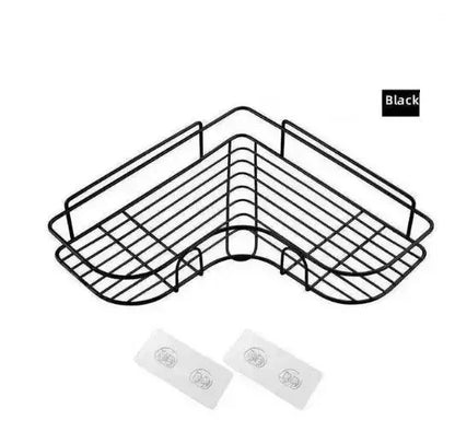 Wall Shelf, Japanese-Style Wrought-Iron Bathroom Storage Rack, Wall-Mounted Single-Tier Display Shelf in Black or White - product view 5