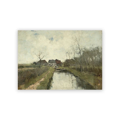 Vintage French Landscape Canvas Print, Retro Nostalgic Wall Art, Unframed Vertical Rectangle for Gallery Walls - product view 3