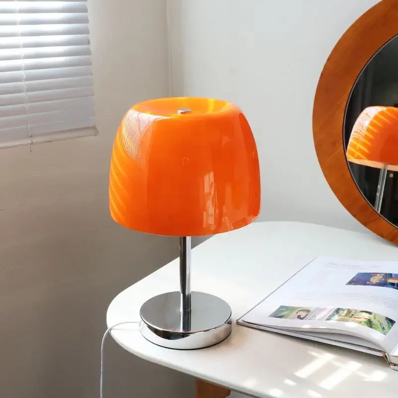 Glass Table Lamp, 6W LED Warm Light, USB Button Switch, 34 cm High for Bedroom, Bedside, Dining Room and Desk - product view 1