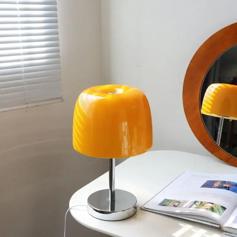 ribbed glass table lamp - product view 2