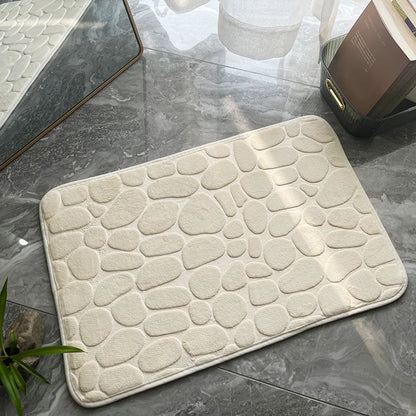 Memory Foam Bath Mat, Cobblestone Embossed Non-Slip Bathroom Rug, Water-Absorbent Soft Floor Mat in 40×60 or 50×80 cm - product view 2