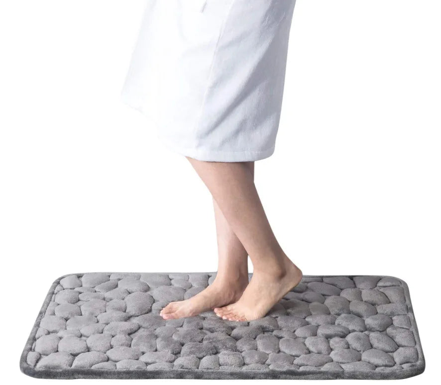 Memory Foam Bath Mat, Cobblestone Embossed Non-Slip Bathroom Rug, Water-Absorbent Soft Floor Mat in 40×60 or 50×80 cm - product view 3