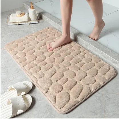 Memory Foam Bath Mat, Cobblestone Embossed Non-Slip Bathroom Rug, Water-Absorbent Soft Floor Mat in 40×60 or 50×80 cm - product view 5