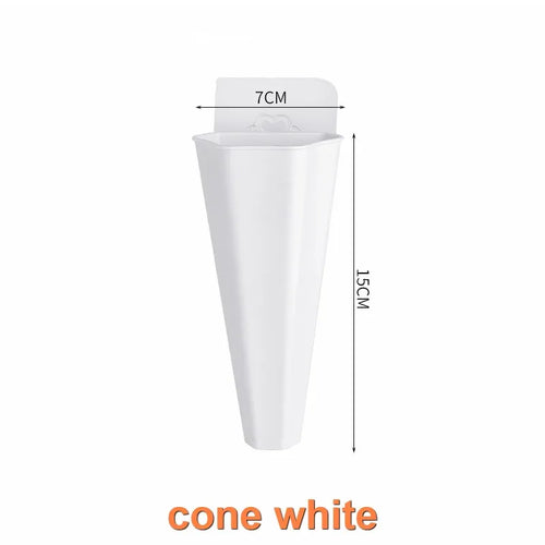 Hanging Balcony Planter, Modern Plastic Wall-Mounted Flower Pot, Round or Cone Shape, 1PC to 10PCS Options - product view 1