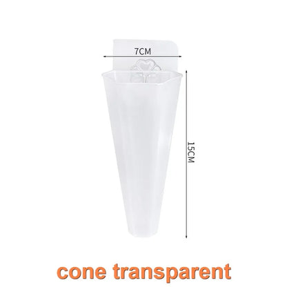 Hanging Balcony Planter, Modern Plastic Wall-Mounted Flower Pot, Round or Cone Shape, 1PC to 10PCS Options - product view 3