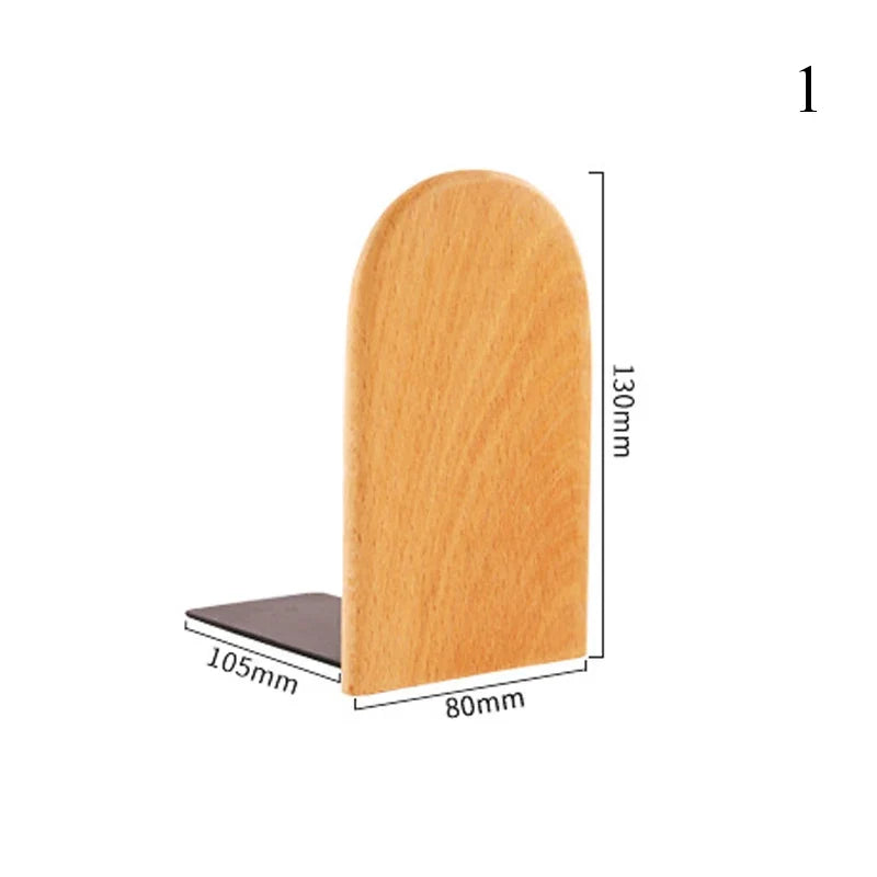 Wooden Bookends, Single Book Holder for Desk, Bookshelf and Office Organization, Natural Wood Décor Accent - product view 2