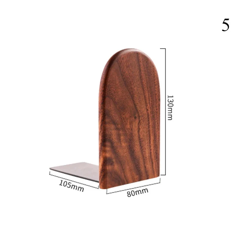 Wooden Bookends, Single Book Holder for Desk, Bookshelf and Office Organization, Natural Wood Décor Accent - product view 3