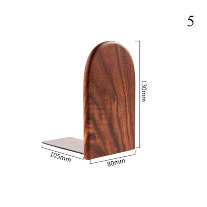 Wooden Bookends, Single Book Holder for Desk, Bookshelf and Office Organization, Natural Wood Décor Accent - product view 3