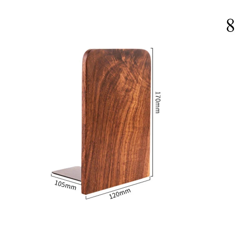 Wooden Bookends, Single Book Holder for Desk, Bookshelf and Office Organization, Natural Wood Décor Accent - product view 5