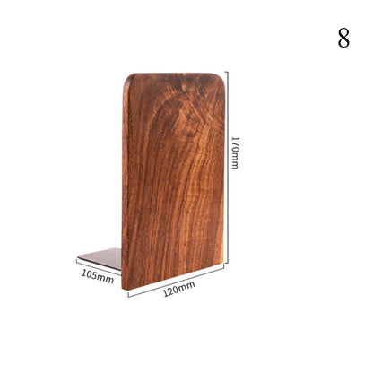 Wooden Bookends, Single Book Holder for Desk, Bookshelf and Office Organization, Natural Wood Décor Accent - product view 5