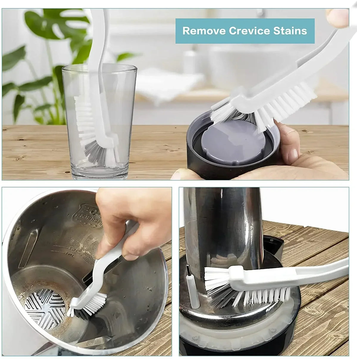 2-Piece Right-Angle Bottle Brush Set, PET Bristles, Curved Handle for Bottles, Sinks, Grout and Narrow Gaps - product view 3