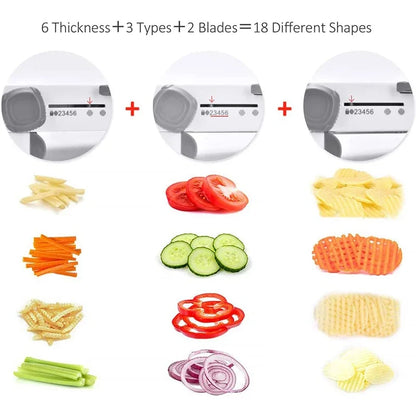 Adjustable Mandoline Slicer, Stainless Steel Blade, Adjustable Thickness Vegetable and Fruit Cutter for Kitchen Preparation - product view 2