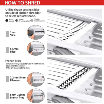 Adjustable Mandoline Slicer, Stainless Steel Blade, Adjustable Thickness Vegetable and Fruit Cutter for Kitchen Preparation - product view 3