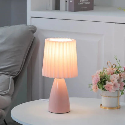 Ceramic Bedside Table Lamp, Korean-Style LED Night Light, E27 Base, Knob Switch, 90–260V, Four Colors and Plug Options - product view 3