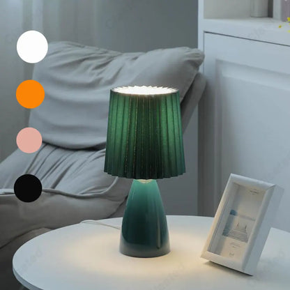 Ceramic Bedside Table Lamp, Korean-Style LED Night Light, E27 Base, Knob Switch, 90–260V, Four Colors and Plug Options - product view 6
