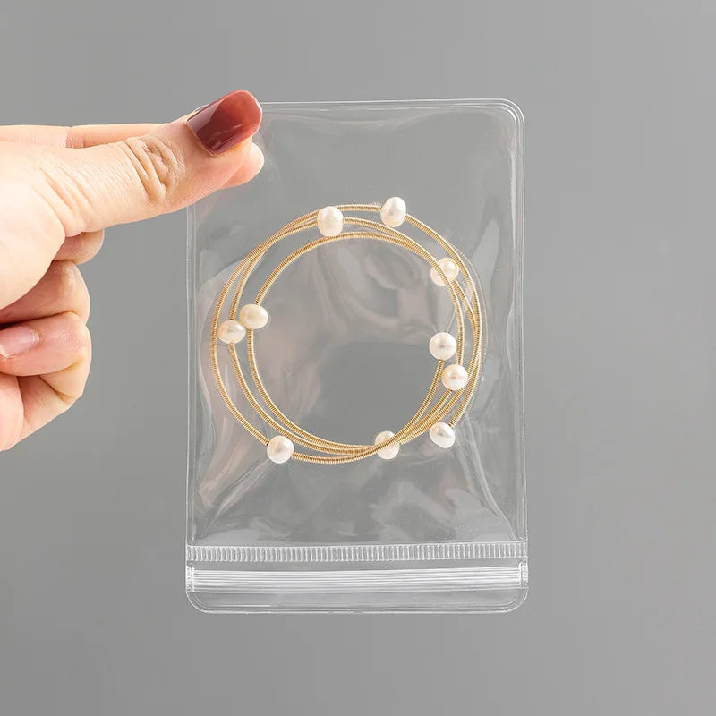 Transparent Resealable Jewelry Storage Bags, 10-Piece PVC Ziplock Organizer, Anti-Oxidation Small Item Pouches, S/M/L Options - product view 6