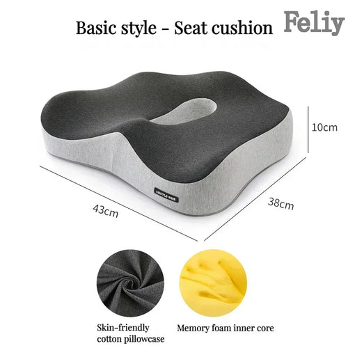 Memory Foam Chair Cushion, Removable Washable Cover, Polyester Cotton Seat Support in Basic to Advanced Styles - product view 1