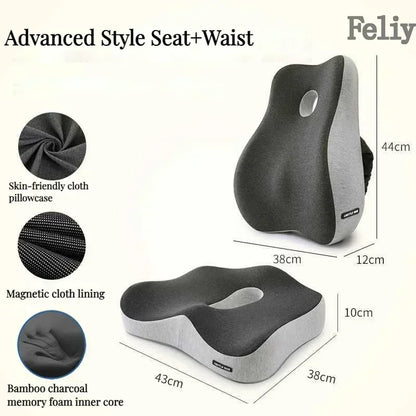 Memory Foam Chair Cushion, Removable Washable Cover, Polyester Cotton Seat Support in Basic to Advanced Styles - product view 2