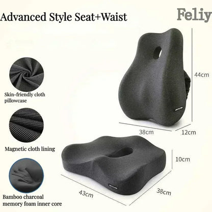 Memory Foam Chair Cushion, Removable Washable Cover, Polyester Cotton Seat Support in Basic to Advanced Styles - product view 3