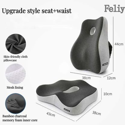 Memory Foam Chair Cushion, Removable Washable Cover, Polyester Cotton Seat Support in Basic to Advanced Styles - product view 4