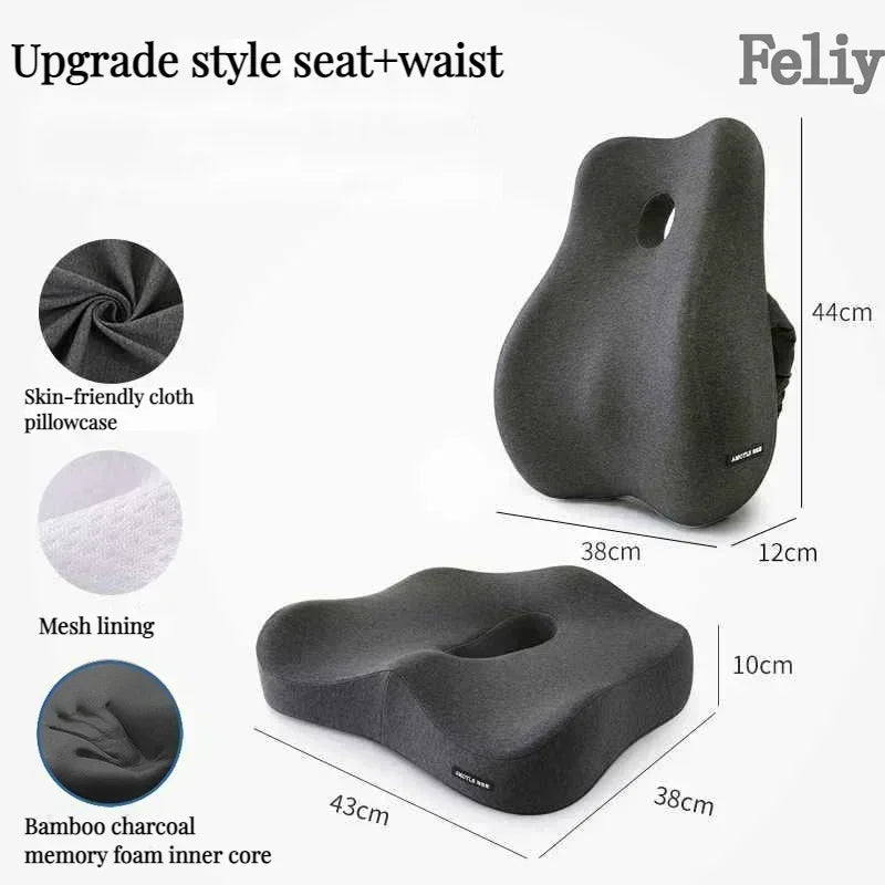 Memory Foam Chair Cushion, Removable Washable Cover, Polyester Cotton Seat Support in Basic to Advanced Styles - product view 5