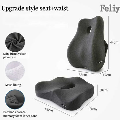 Memory Foam Chair Cushion, Removable Washable Cover, Polyester Cotton Seat Support in Basic to Advanced Styles - product view 5
