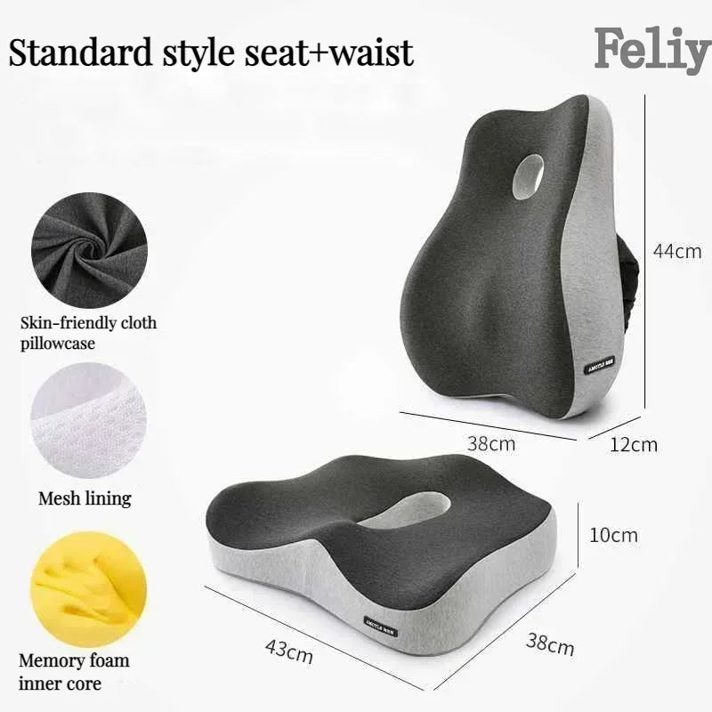 Memory Foam Chair Cushion, Removable Washable Cover, Polyester Cotton Seat Support in Basic to Advanced Styles - product view 6