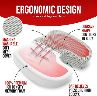 Memory Foam Chair Cushion with Removable Washable Polyester Cover, Seat Support for Office, Home and Student Seating - product view 5