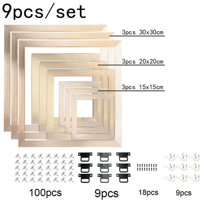 Needlepoint Frame Set, Rectangle Wall Art Display Frames for Decoration Painting, 15x15, 20x20 and 30x30cm Options - product view 1