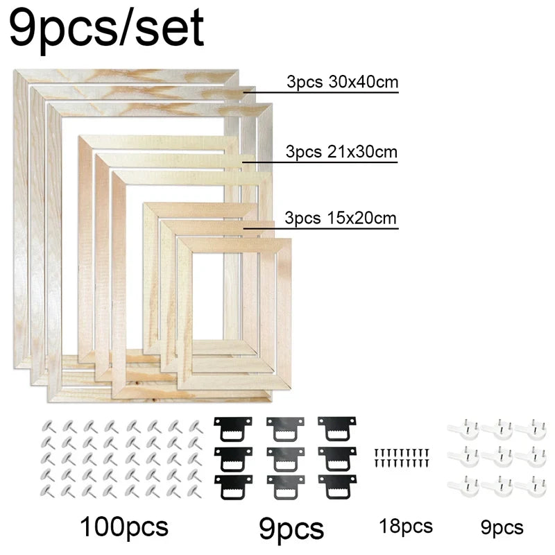 Needlepoint Frame Set, Rectangle Wall Art Display Frames for Decoration Painting, 15x15, 20x20 and 30x30cm Options - product view 2