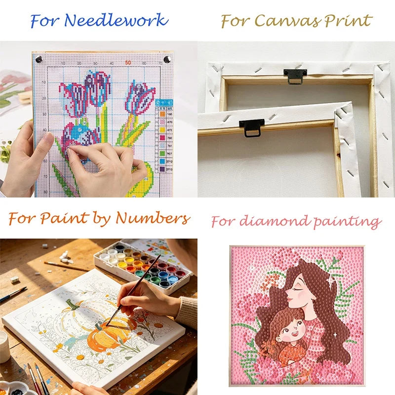 Needlepoint Frame Set, Rectangle Wall Art Display Frames for Decoration Painting, 15x15, 20x20 and 30x30cm Options - product view 6