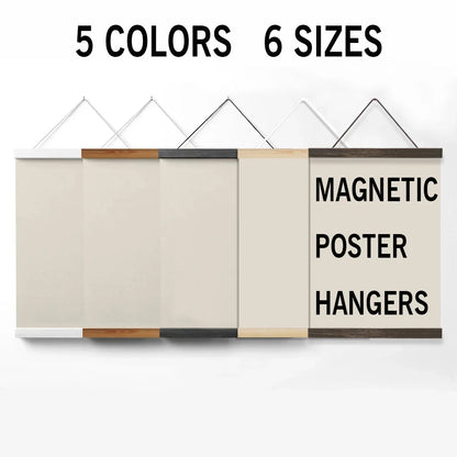 Magnetic Wooden Poster Hanger Frame, Strong-Magnet Wall Display for Canvas, Posters and Prints, 21cm to 50cm - product view 6