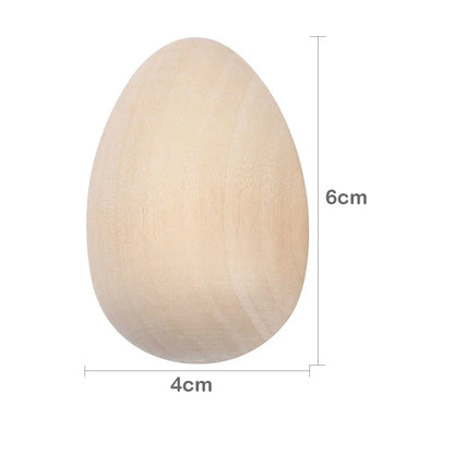 Unpainted Wooden Easter Eggs for DIY Crafts, Paintable Egg Ornaments, Easter Basket Fillers and Seasonal Decorations - product view 2