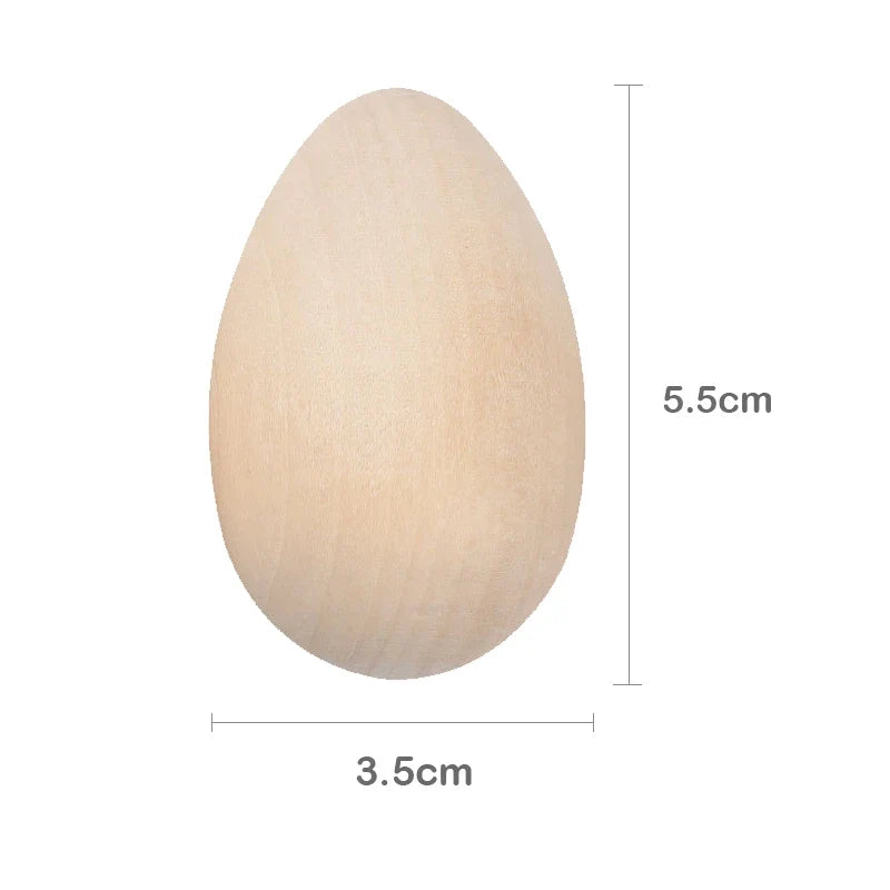 Unpainted Wooden Easter Eggs for DIY Crafts, Paintable Egg Ornaments, Easter Basket Fillers and Seasonal Decorations - product view 3