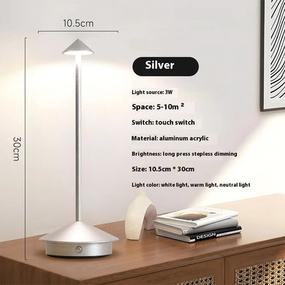 Rechargeable Table Lamp, Touch Control, 3 Brightness Levels, 3000–6500K LED, 2500mAh Battery - product view 1