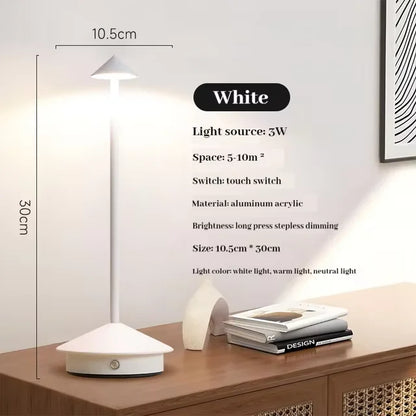 Rechargeable Table Lamp, Touch Control, 3 Brightness Levels, 3000–6500K LED, 2500mAh Battery - product view 3