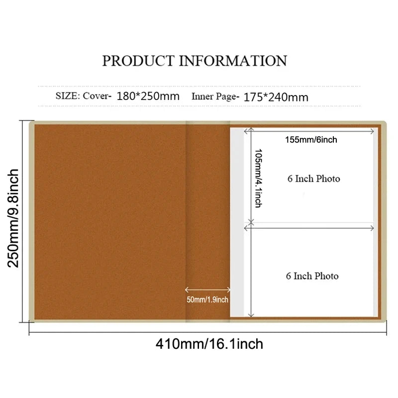 6-Inch Loose-Leaf Photo Album, Perfect Binding, Kraft or Cloth Cover for General Photo Storage and Keepsakes - product view 5