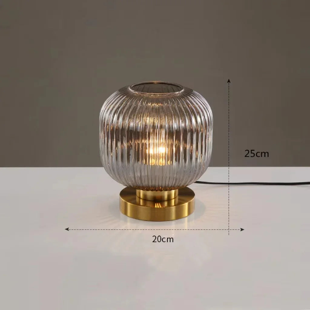 Glass Stone Table Lamp with Iron Body, E27 LED Bulb Base, Knob Switch, 6–10W, AC, Study and Bedroom - product view 5