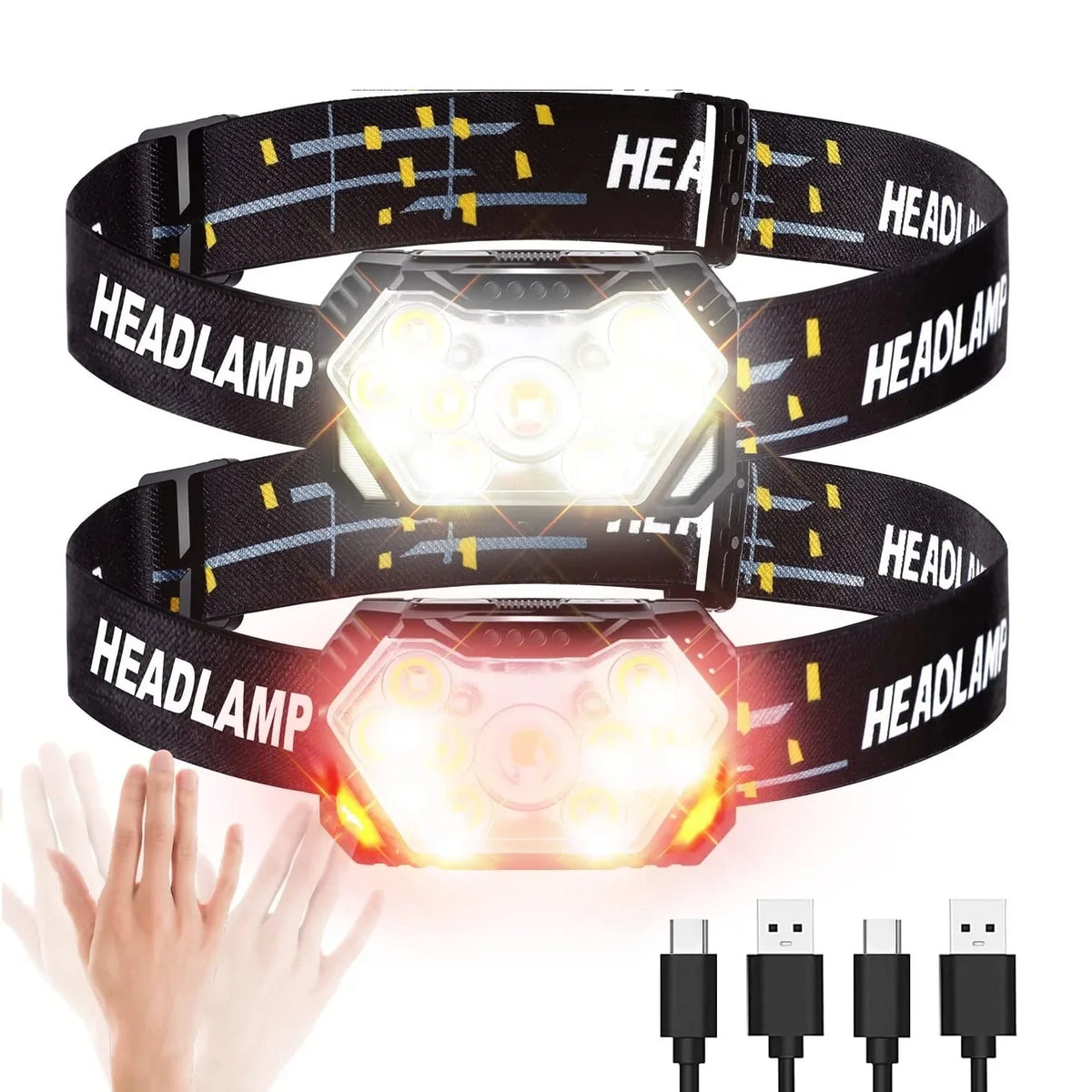 9 LED Rechargeable Headlamp, product view 2