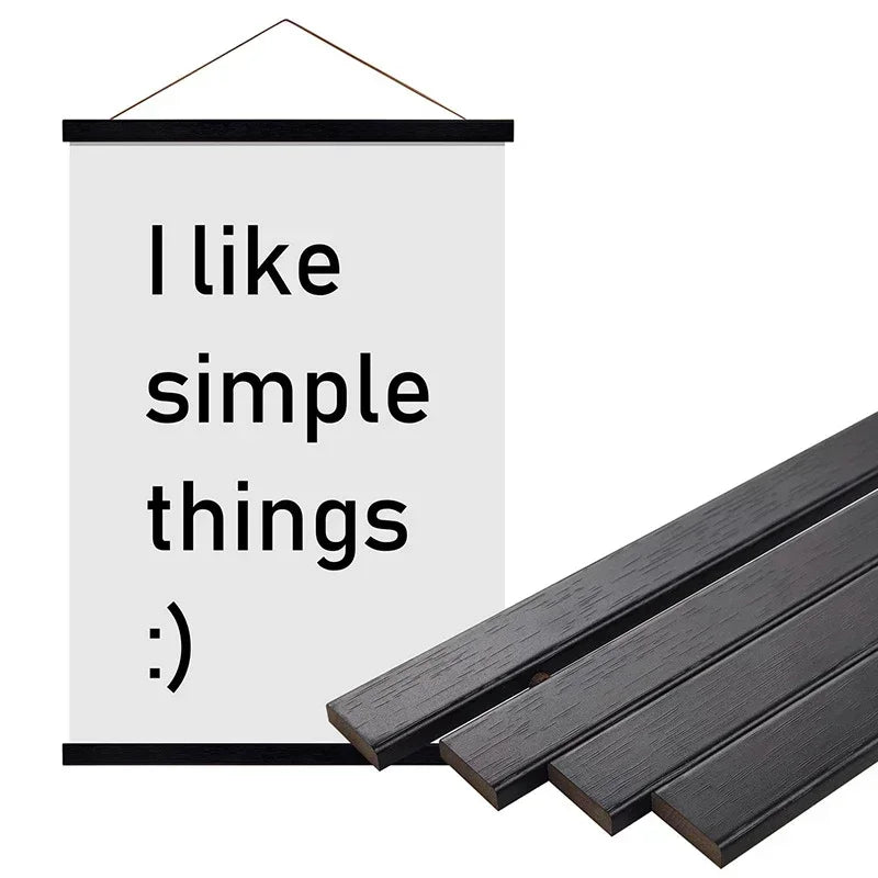 Magnetic Wooden Poster Frame, Rectangle Wall Art Hanger, 21–61cm Sizes for Prints, Photos, Canvas and Fabric Artwork - product view 2