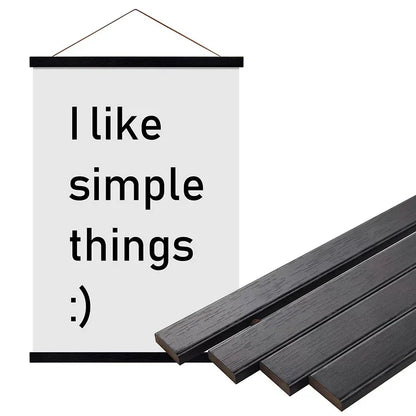 Magnetic Wooden Poster Frame, Rectangle Wall Art Hanger, 21–61cm Sizes for Prints, Photos, Canvas and Fabric Artwork - product view 2