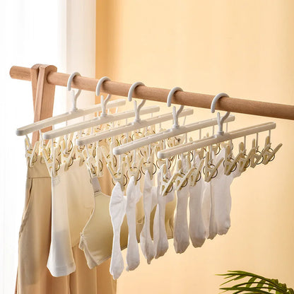 Hanging Clothes Drying Rack with Clips, Reusable Multi-Use PP Rack for Socks and Small Laundry, 1, 2, 4 or 10 Bars - product view 5