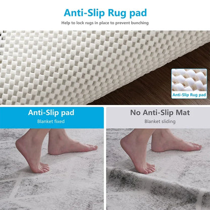 Non-Slip PVC Rug Pad, Plaid Machine-Made Cushioning Layer, Multiple Sizes for Rugs on Flat Hard Floors - product view 3